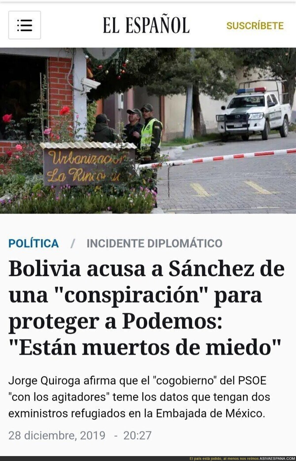 En Bolivia conocen muy bien a Podemos y Más Madrid