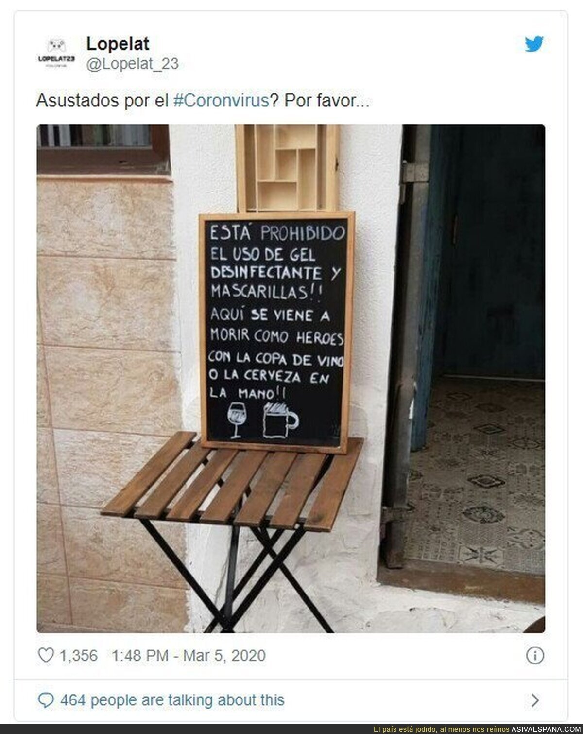 ¿Coronavirus? Donde esté una birra...