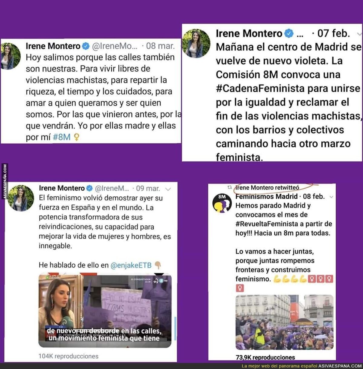 Irene Montero no quiere que recuerdes estos tuits suyos