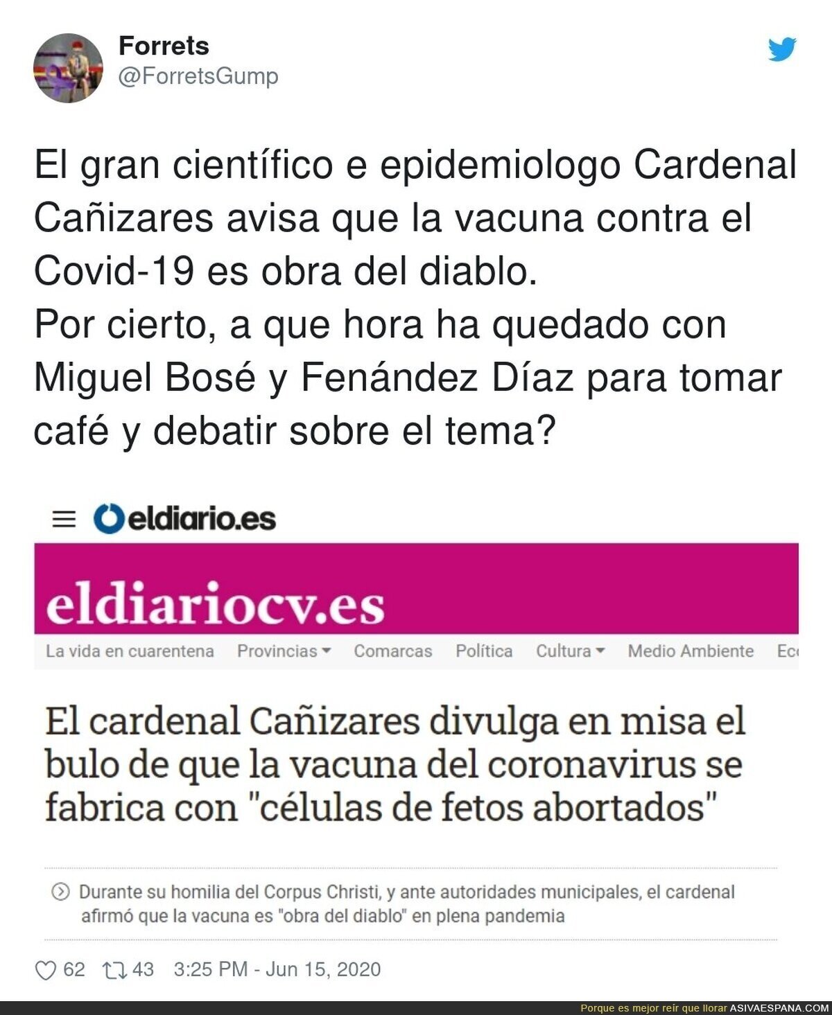 El nivel de la iglesia difundiendo bulos