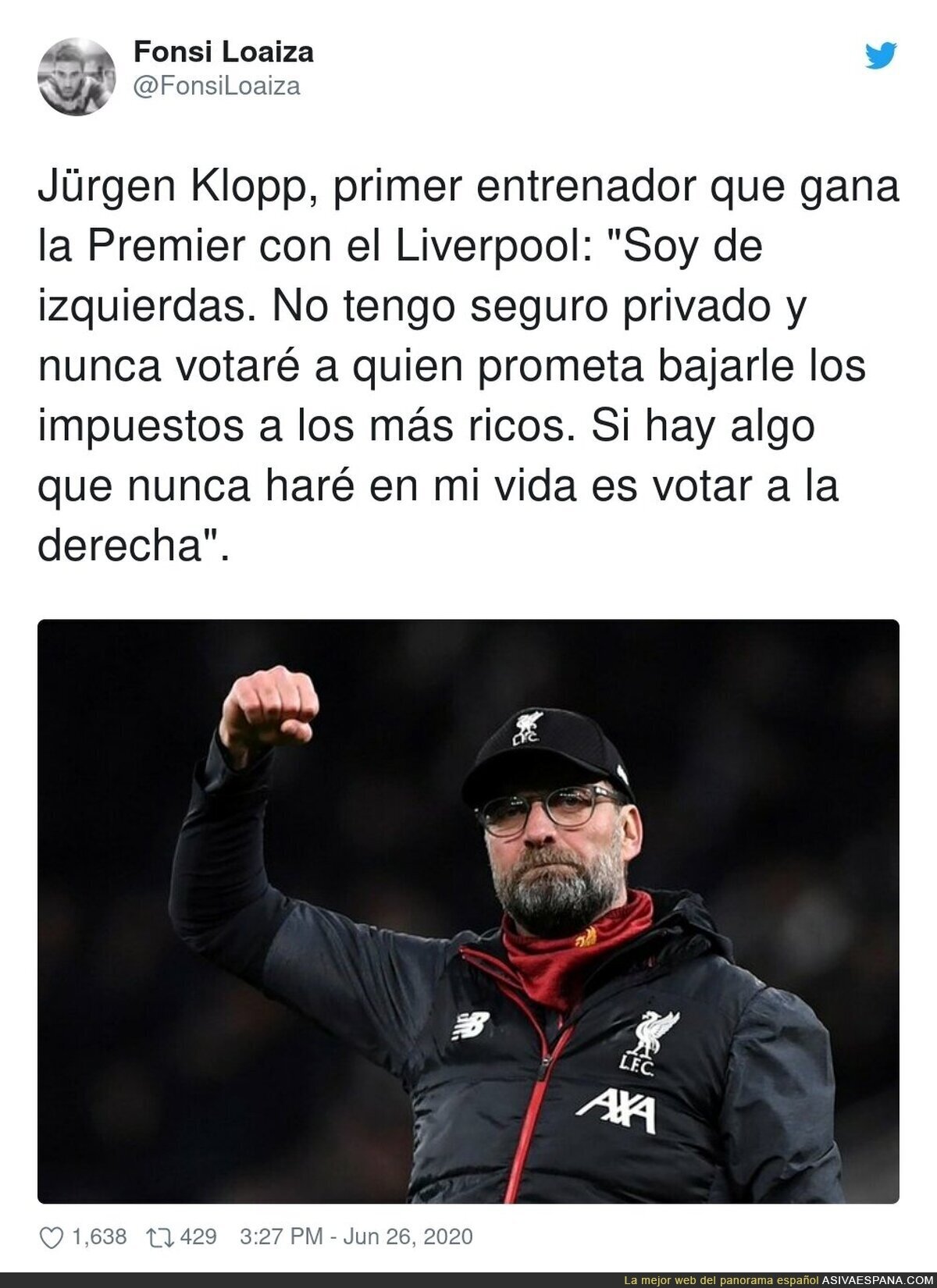 La gran conciencia de clase que tiene Jurgen Klopp