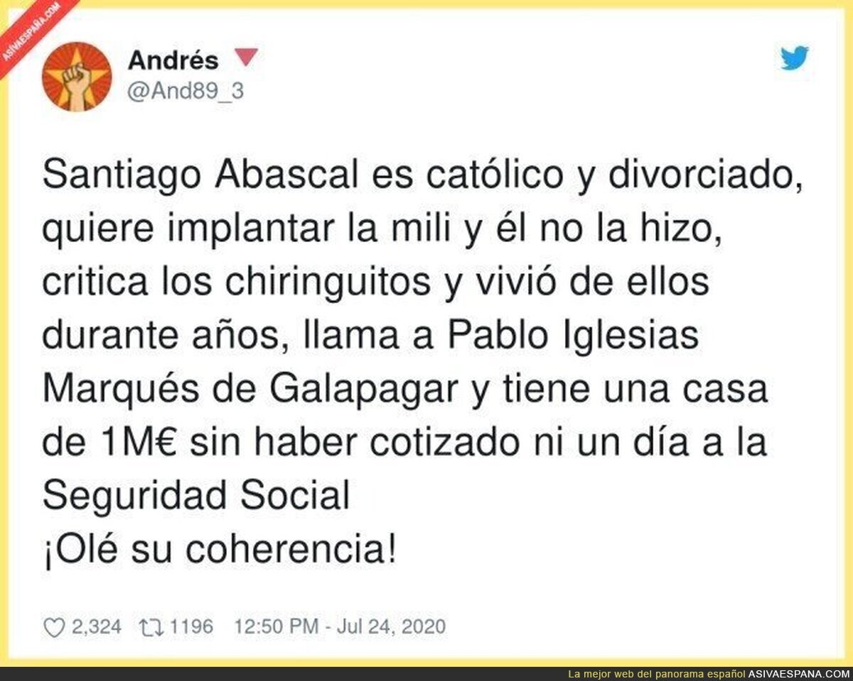 A Santiago Abascal ya solo le falta tener novio