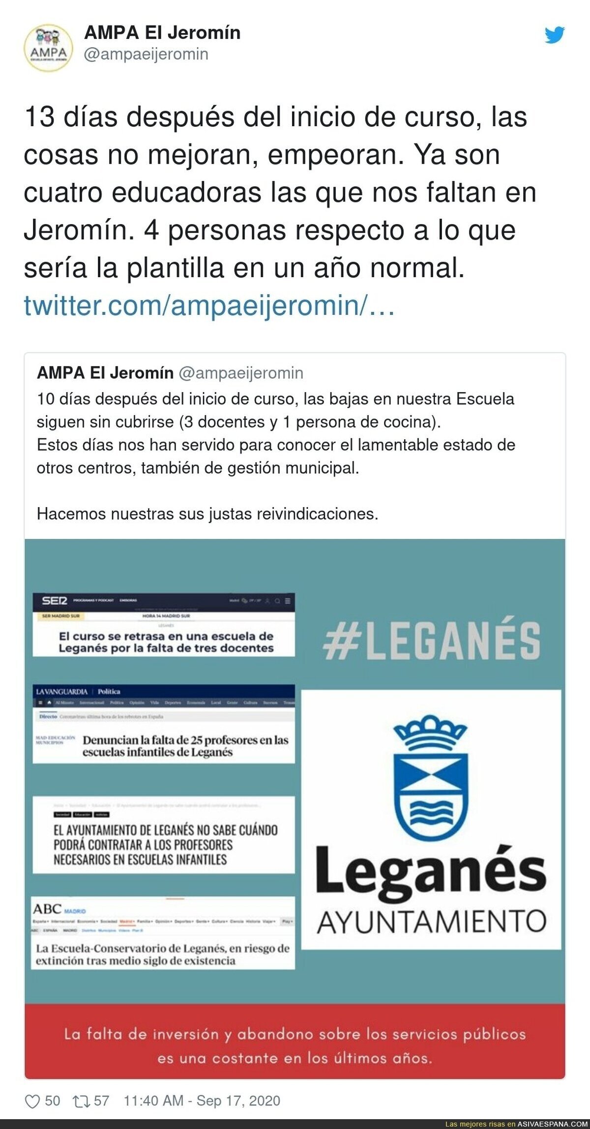 Drama en este colegio de Leganés con el contagio a docentes