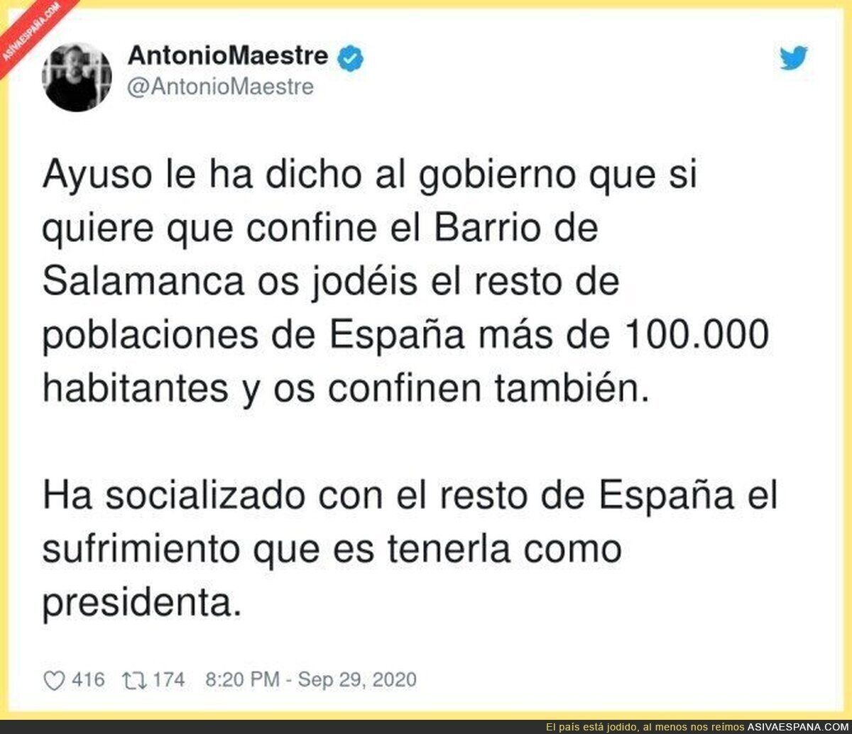 Menuda gracieta de Ayuso para el resto de España