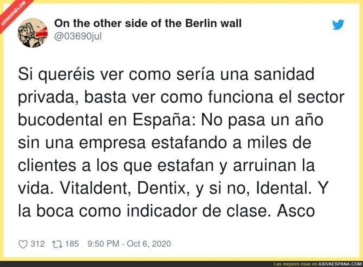 Desastre total en la sanidad bucodental