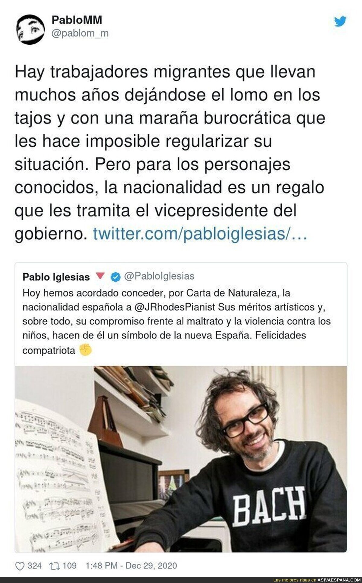 Y no solo hay que criticar que se la den a James Rhodes, también a futbolistas, etc...