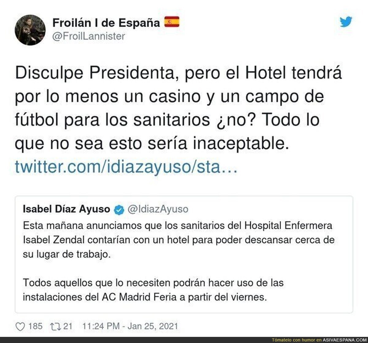 La mayor comodidad para los sanitarios y que no se quejen