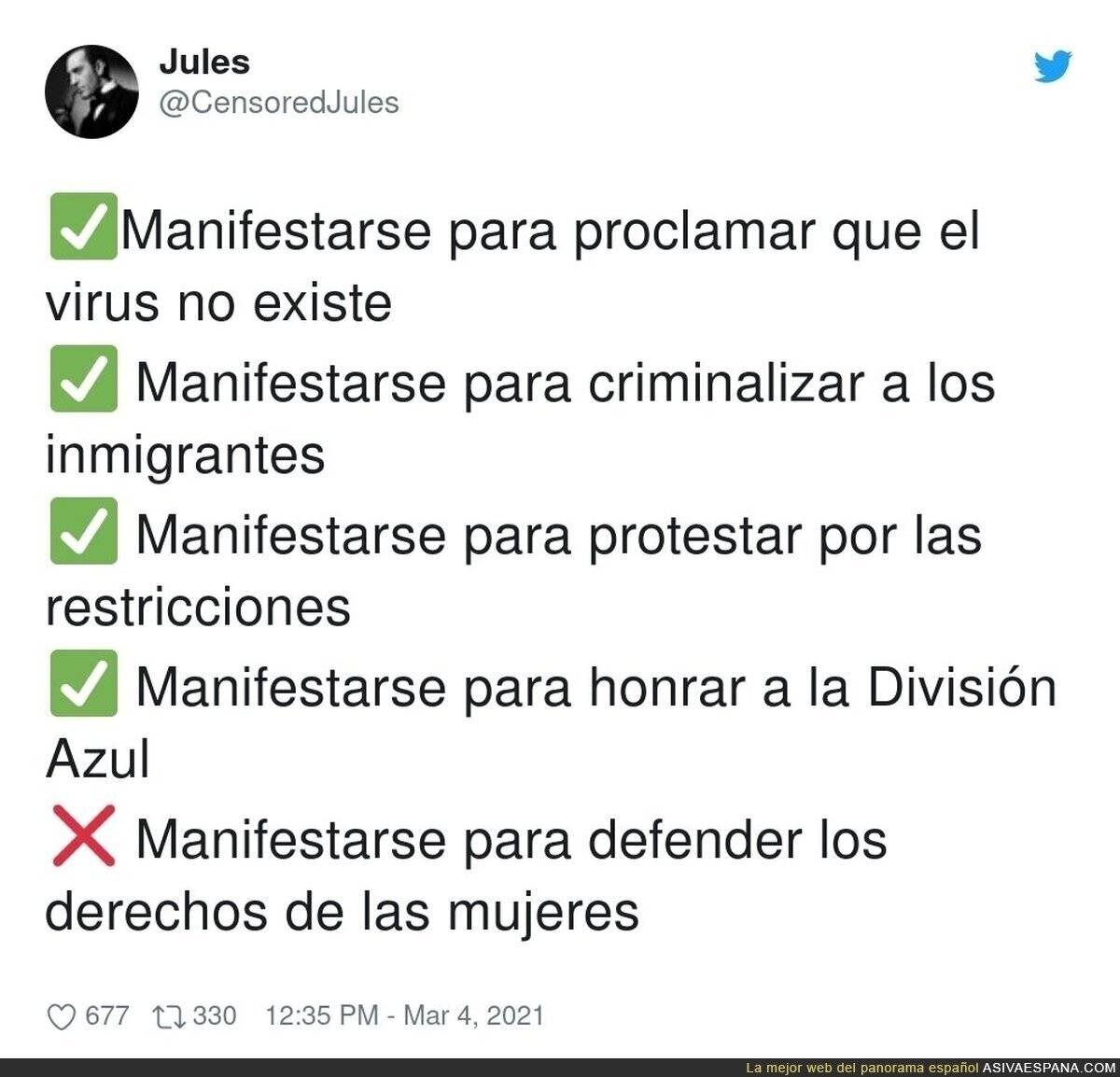 Las manifestaciones que gusta en Madrid