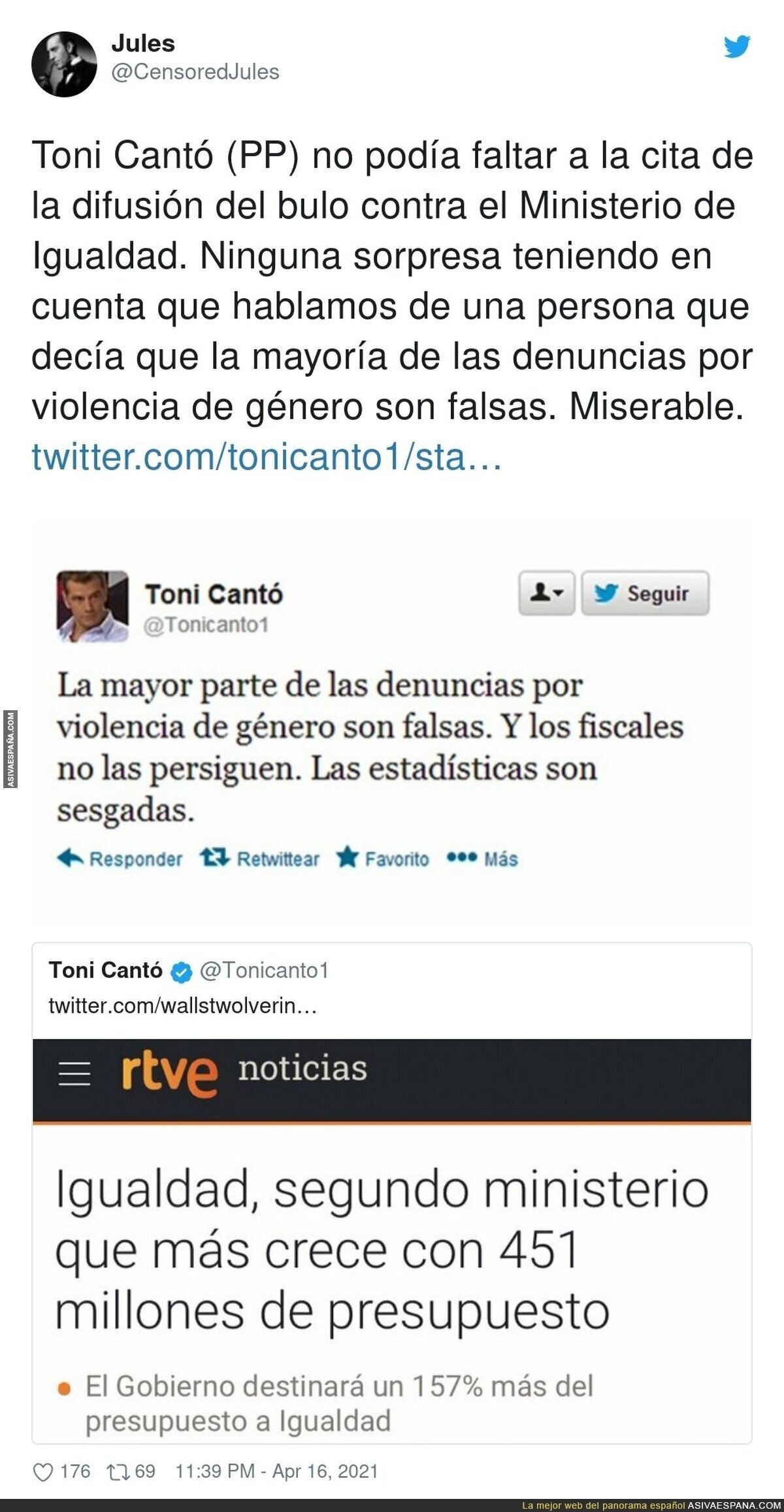 Toni Cantó difundiendo bulos es un experto