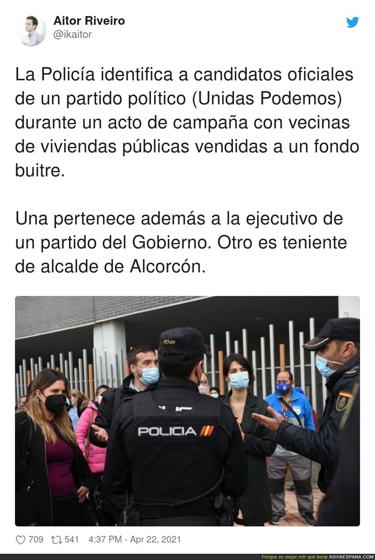 La Policía haciendo el trabajo sucio de PP y VOX