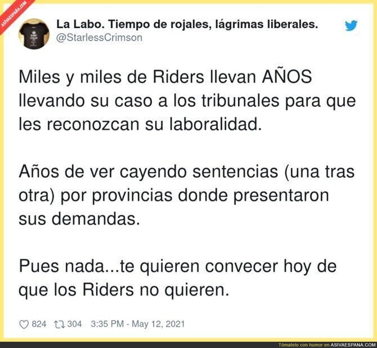 Quieren hacer creer que a los riders les gusta ser esclavos