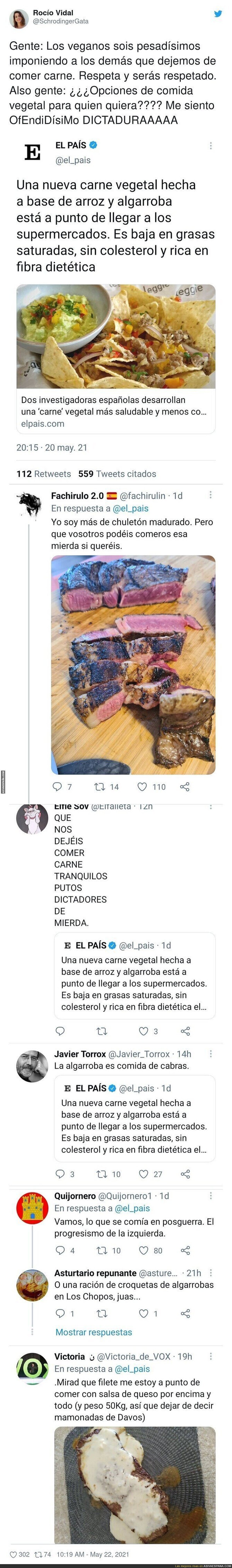 El poco respeto que se le tiene a la gente que es feliz no comiendo carne