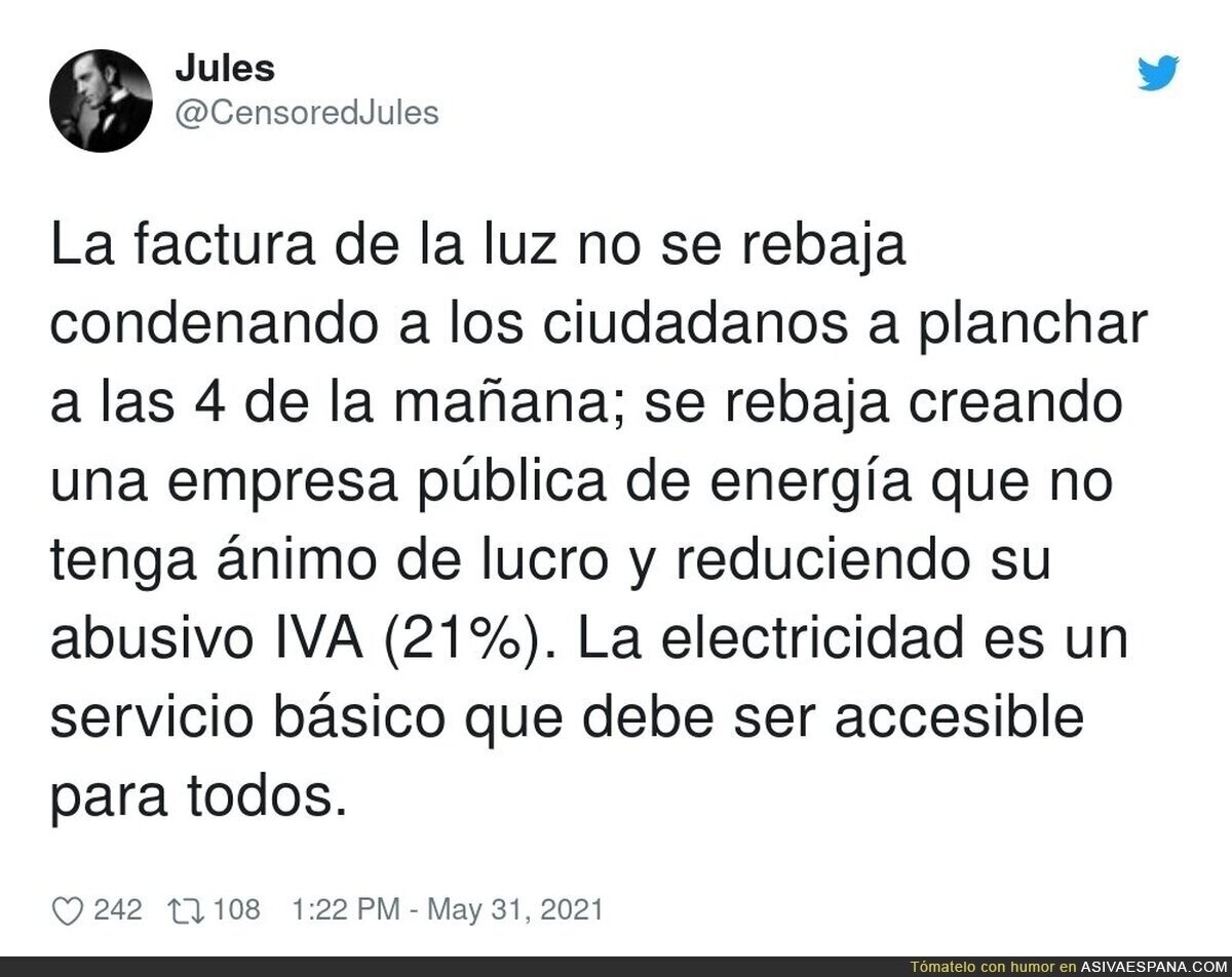 La nueva tarifa eléctrica desde hoy mismo