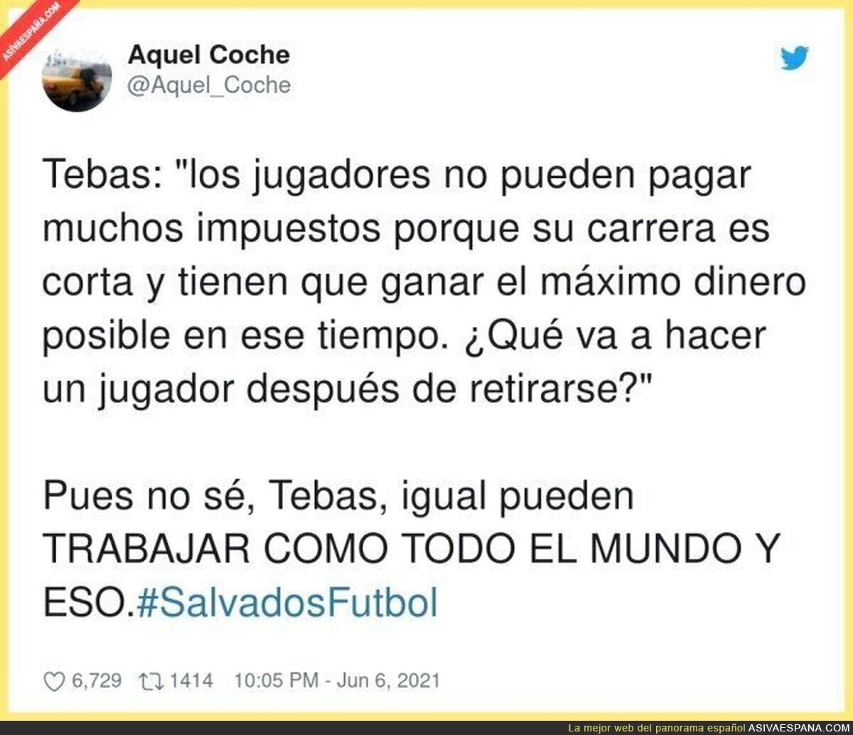 Tebas justificando que se paguen pocos impuestos