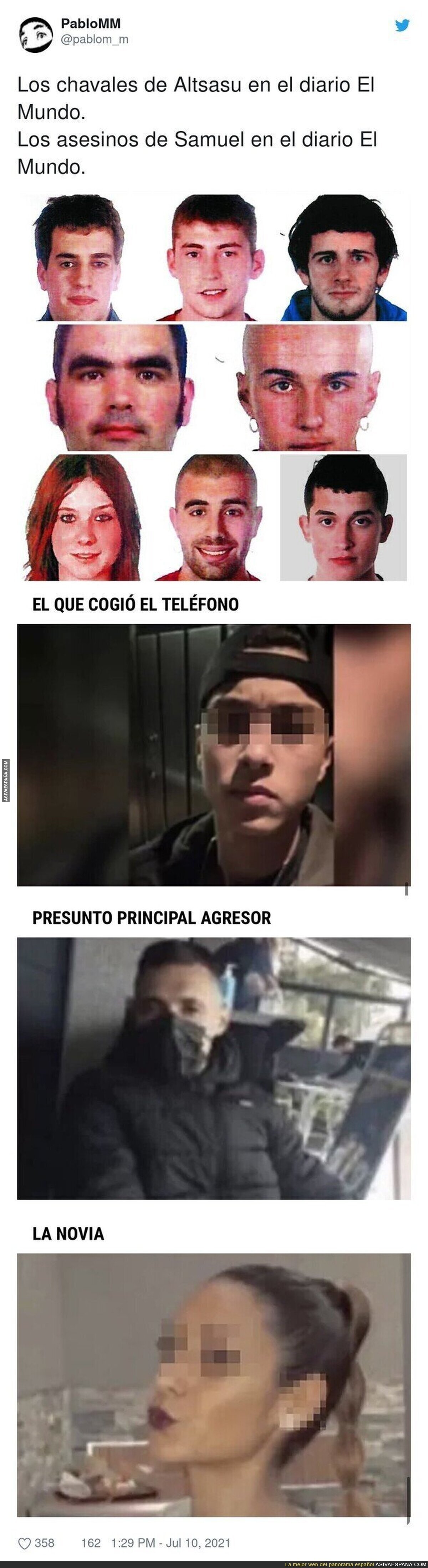 A la chica que participó en el asesinato de Samuel le han pixelado hasta la oreja