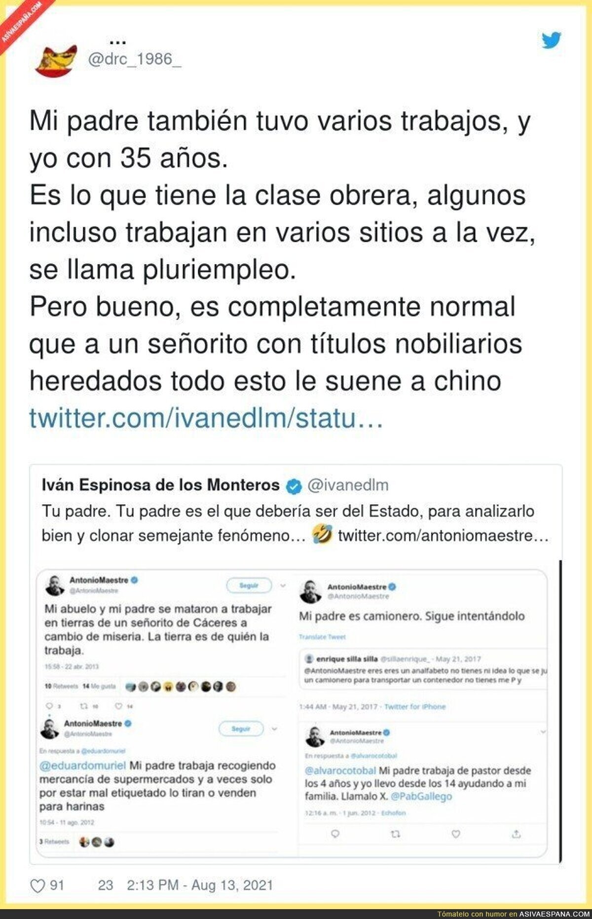 Iván Espinosa de los Monteros no entiende como funciona la vida cuando le dan todo regalado