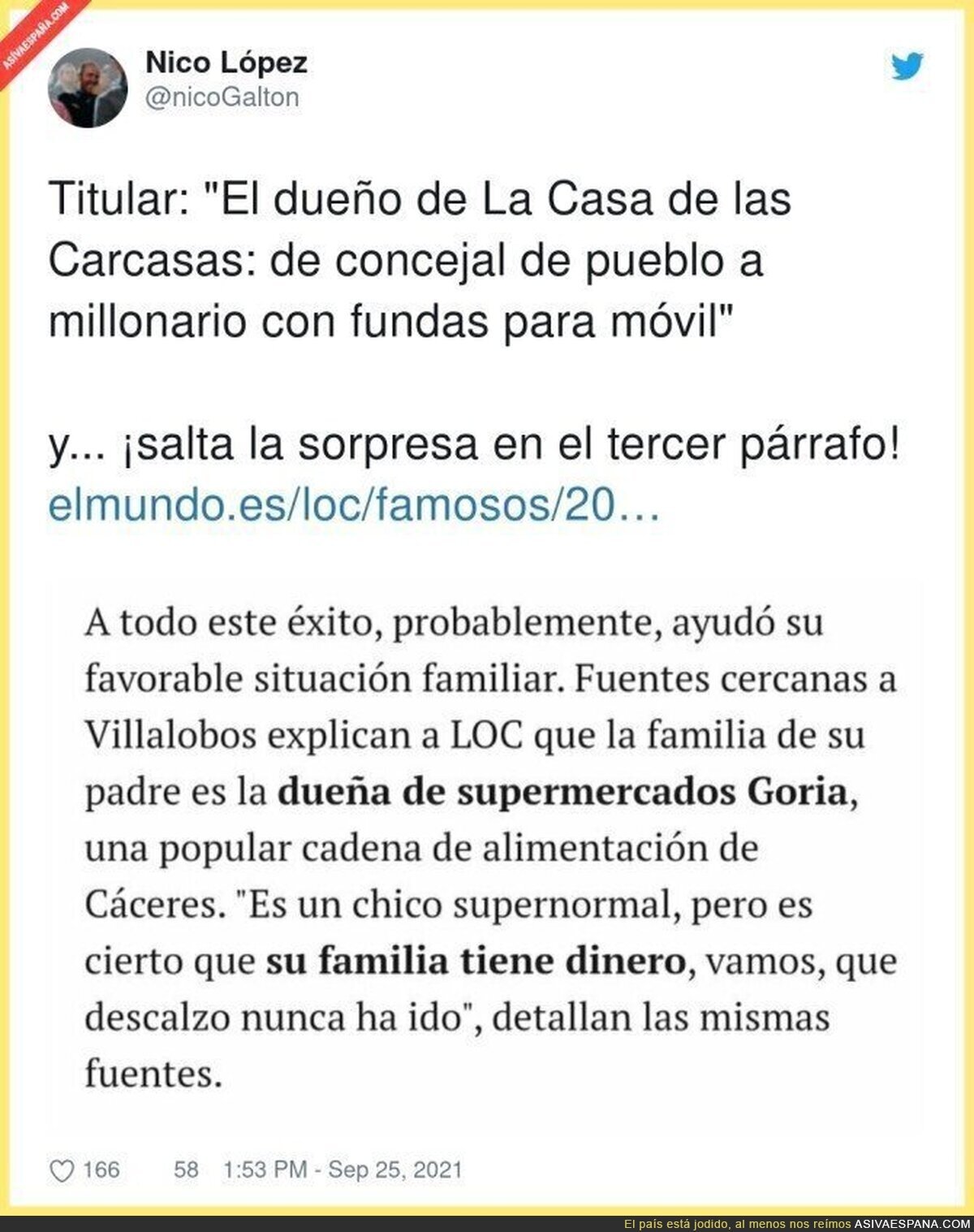 El típico emprendedor de toda la vida con familia millonaria