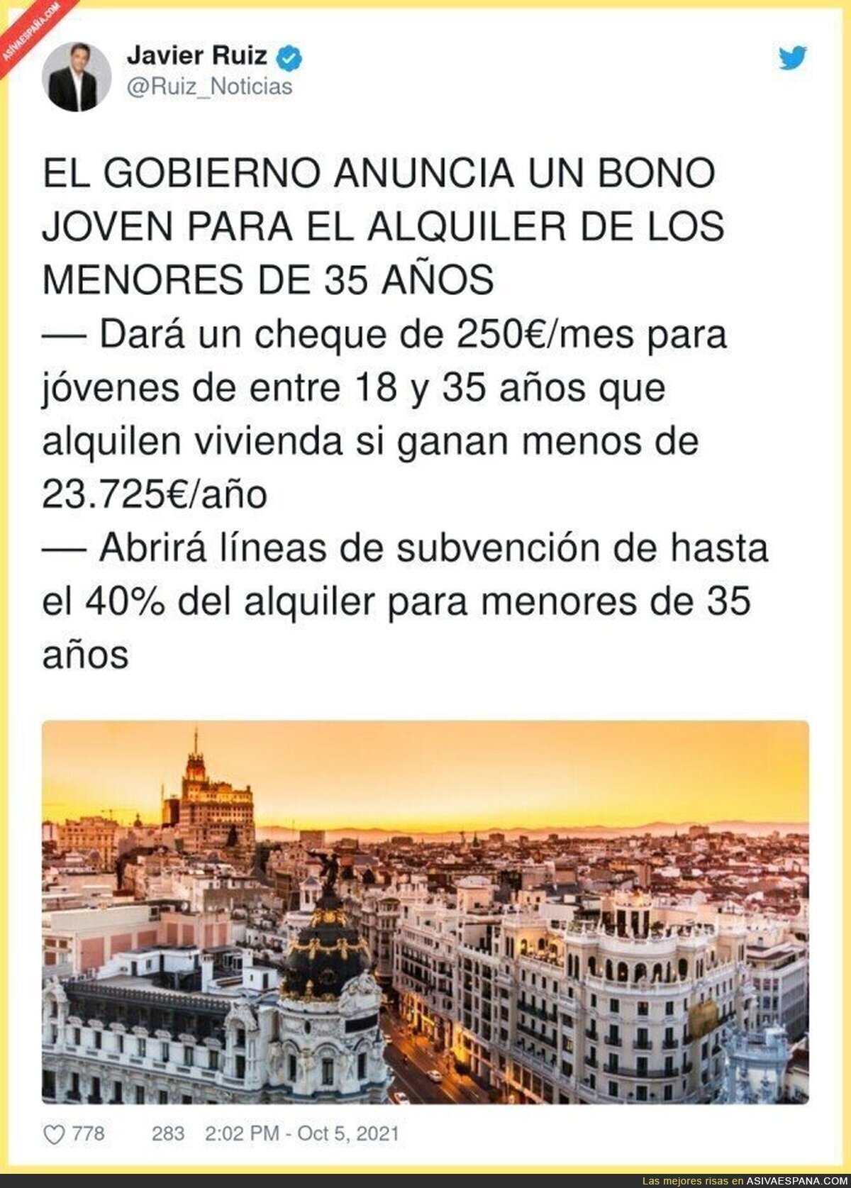 Es mejor que suban los salarios esos 250€, que no subvencionemos la especulación pero por algo se empieza...