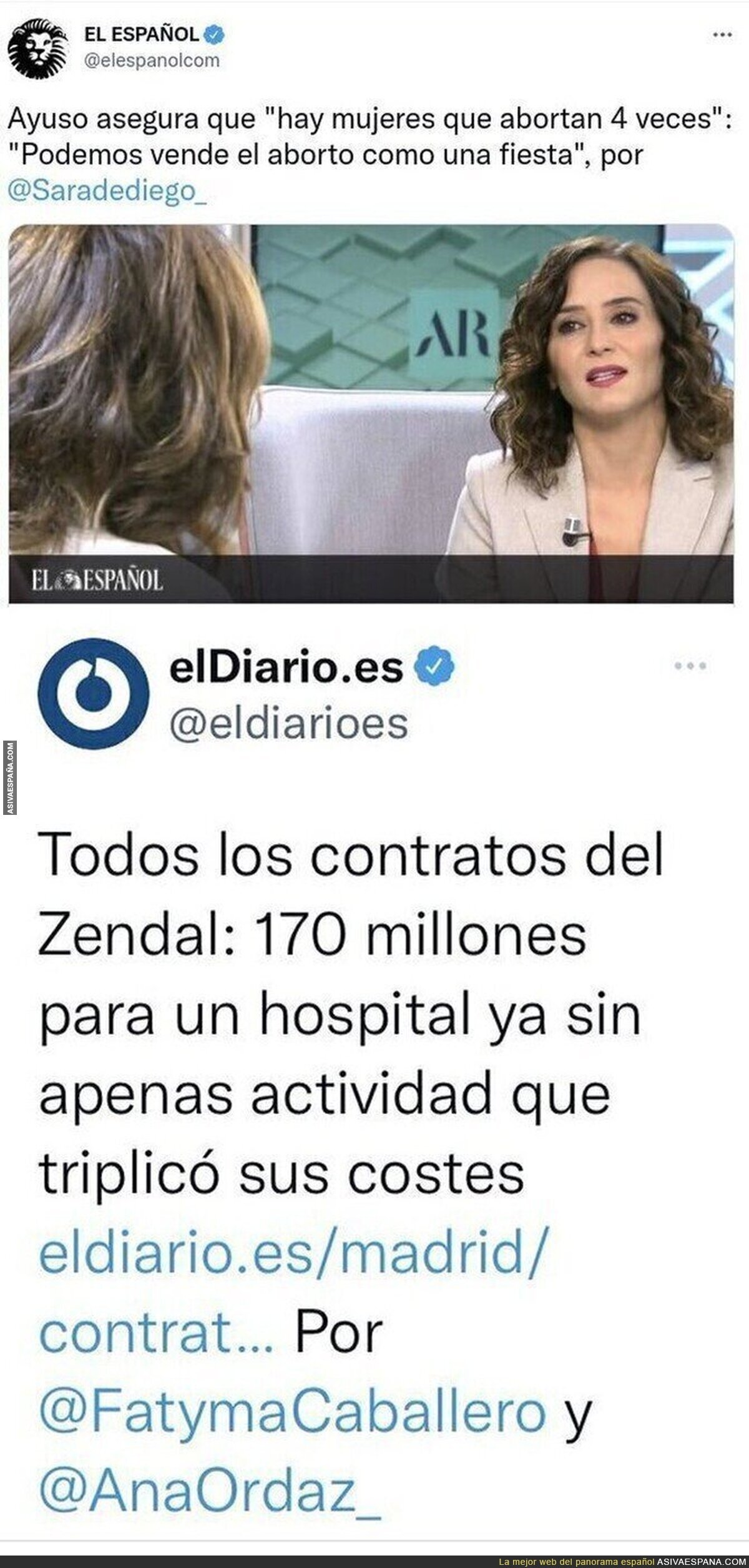 Isabel Díaz Ayuso tiene un problema muy grande cuando hace este tipo de declaraciones para tapar otras cosas