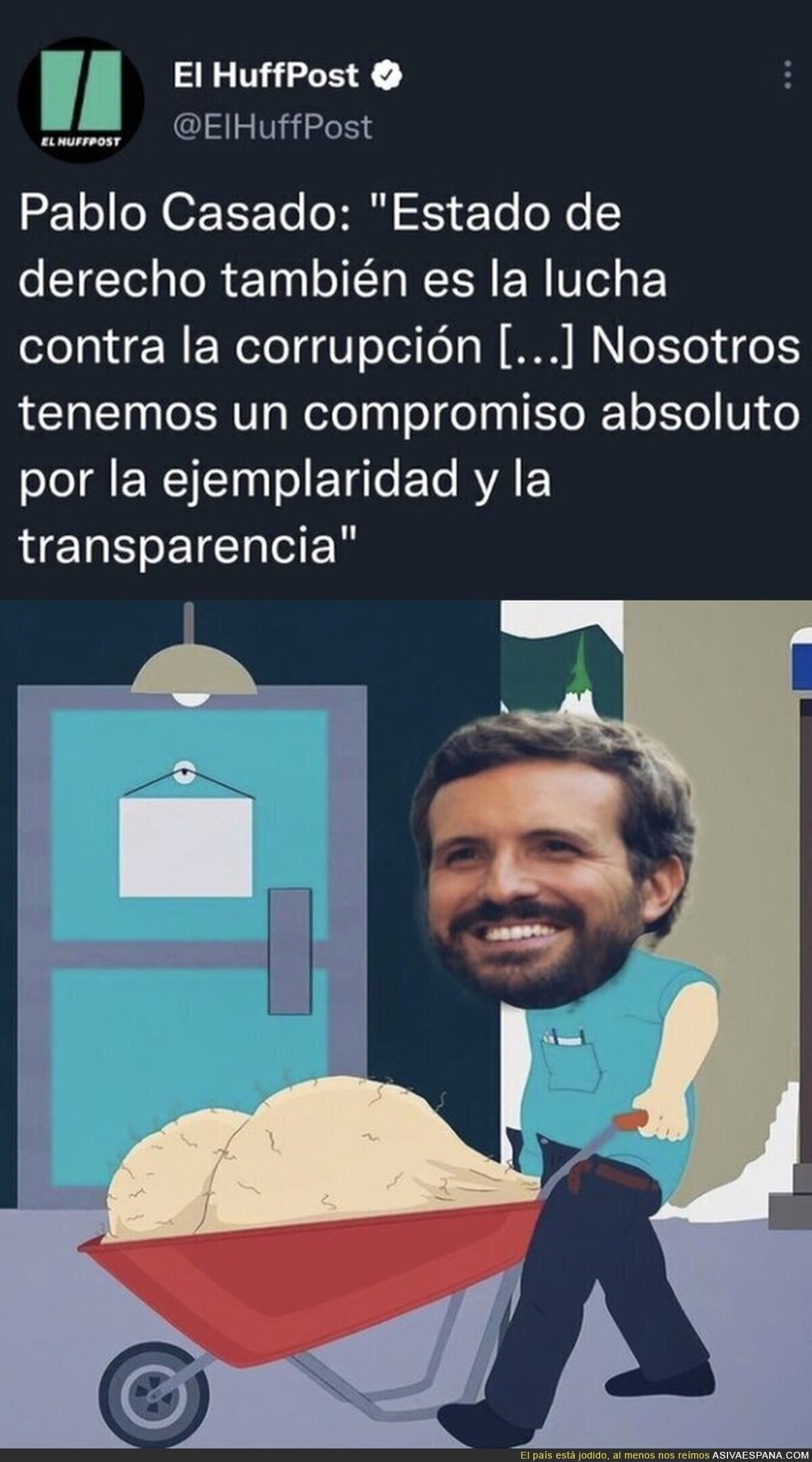 Ni colorado se pone Pablo Casado