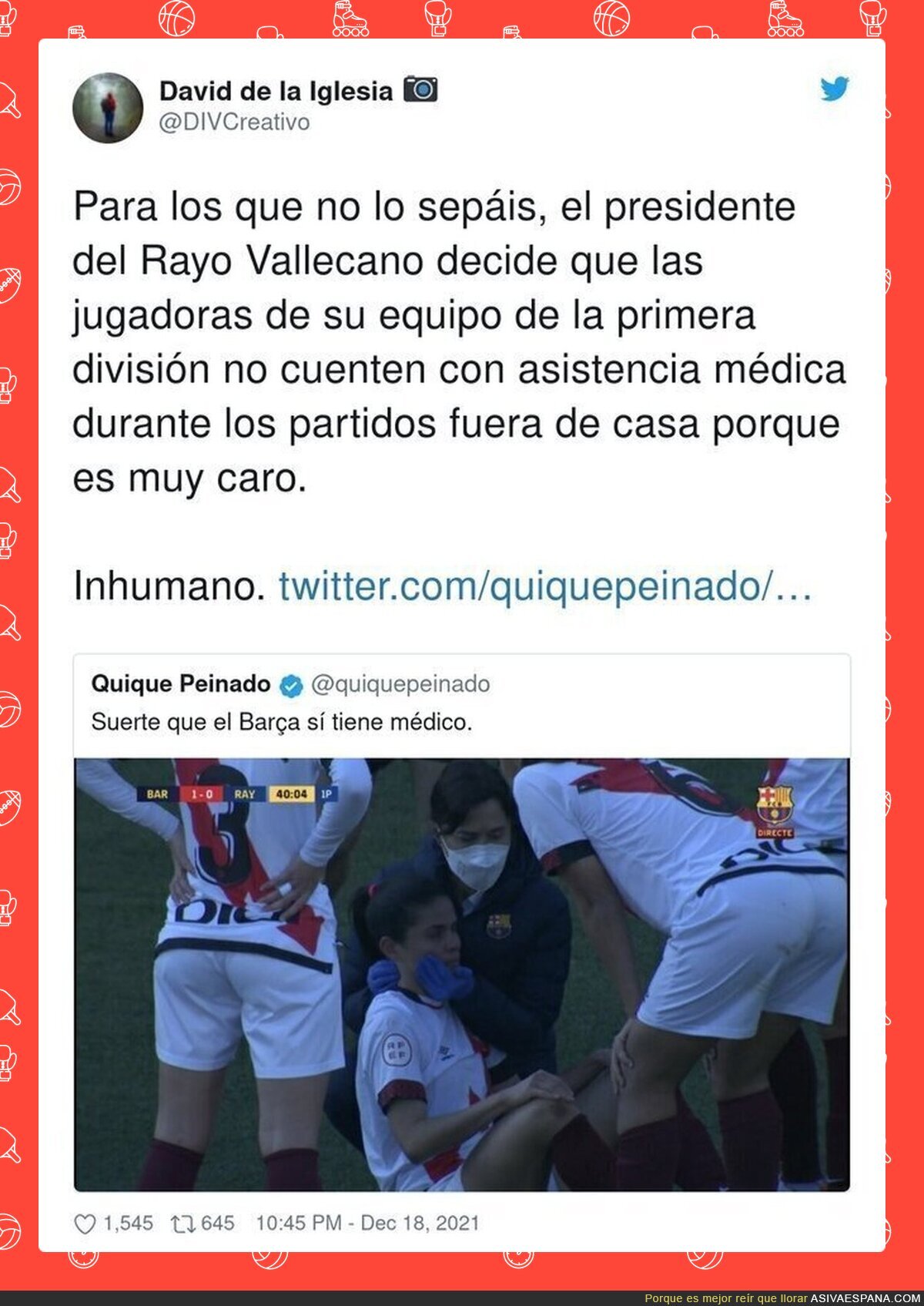 Hay que echar al Rayo de LaLiga por permitir jugar sin médico