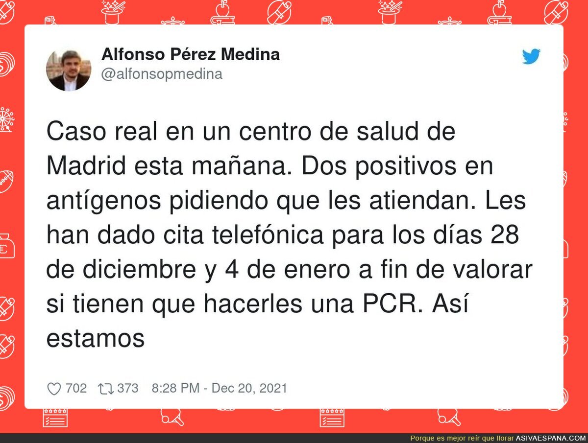 Madrid voto por unas cañas. El rico señorito de Madrid se pagará una pcr en la privada, mientras q…  , por @alfonsopmedina