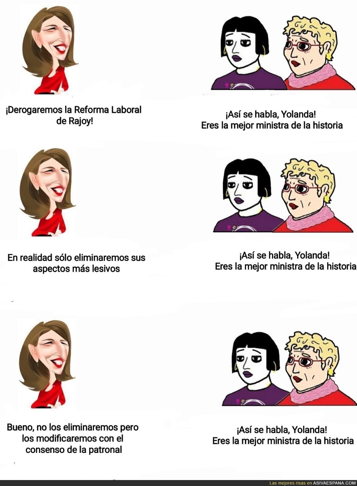 Los de Podemos aplauden todo