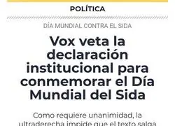 La única función de VOX es vetar propuestas y todas estas noticias lo confirman