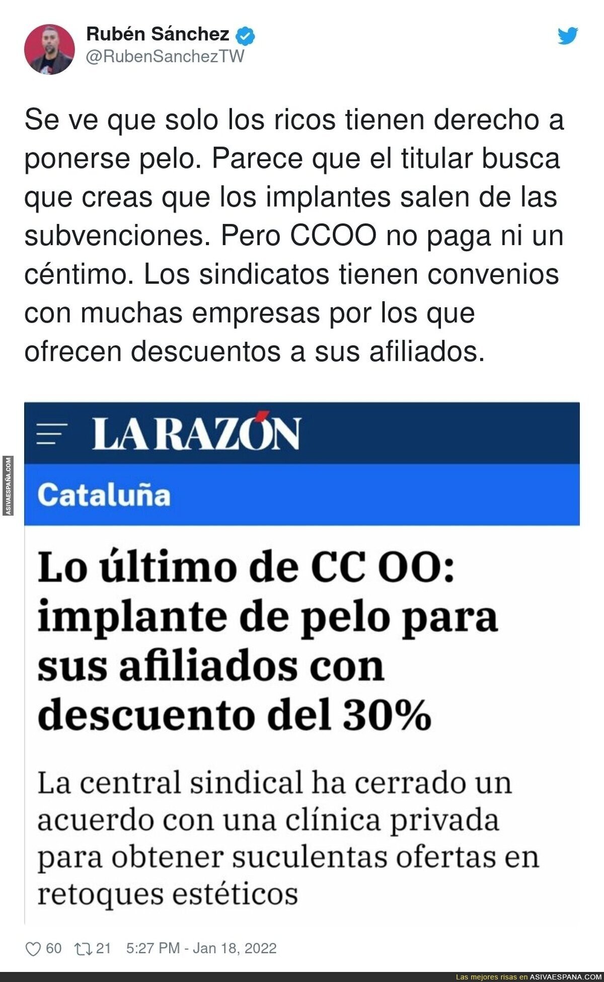 CCOO no quiere a la gente calva en sus filas