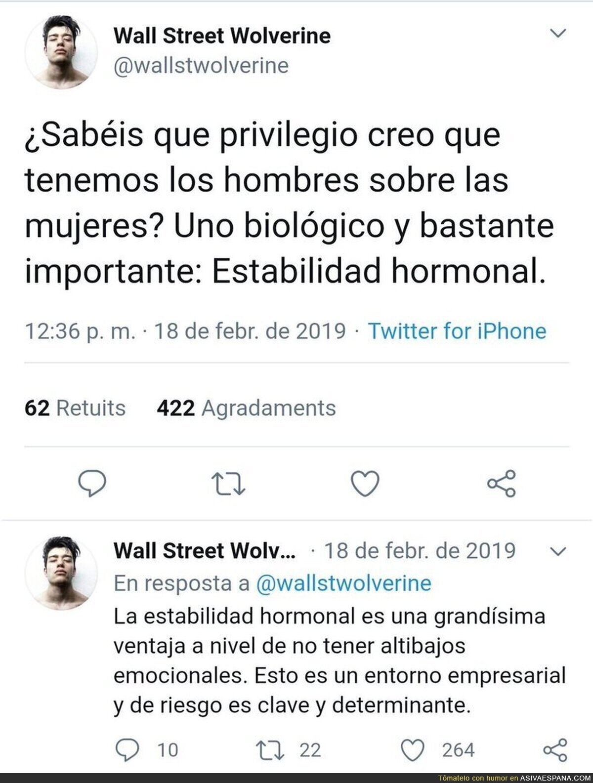 Los privilegios del hombre frente a la mujer según este neoliberal