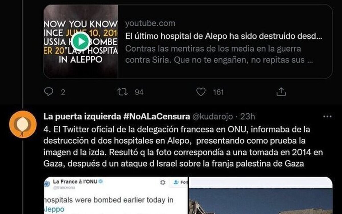 Un pequeño recopilatorio de bulos que pudimos ver sobre Siria y que ahora en plena guerra en Ucrania se pueden replicar