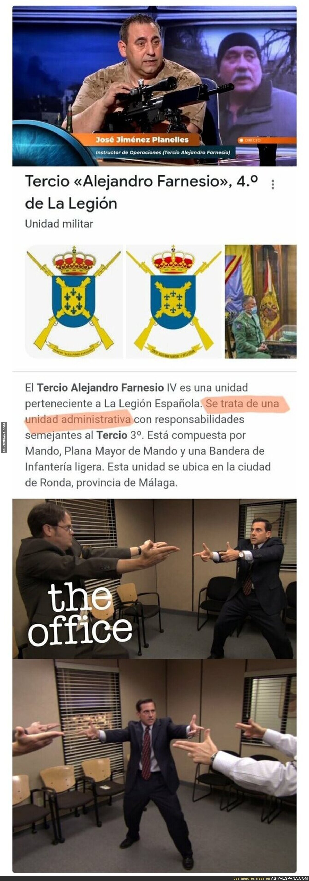 La típica unidad administrativa con armas