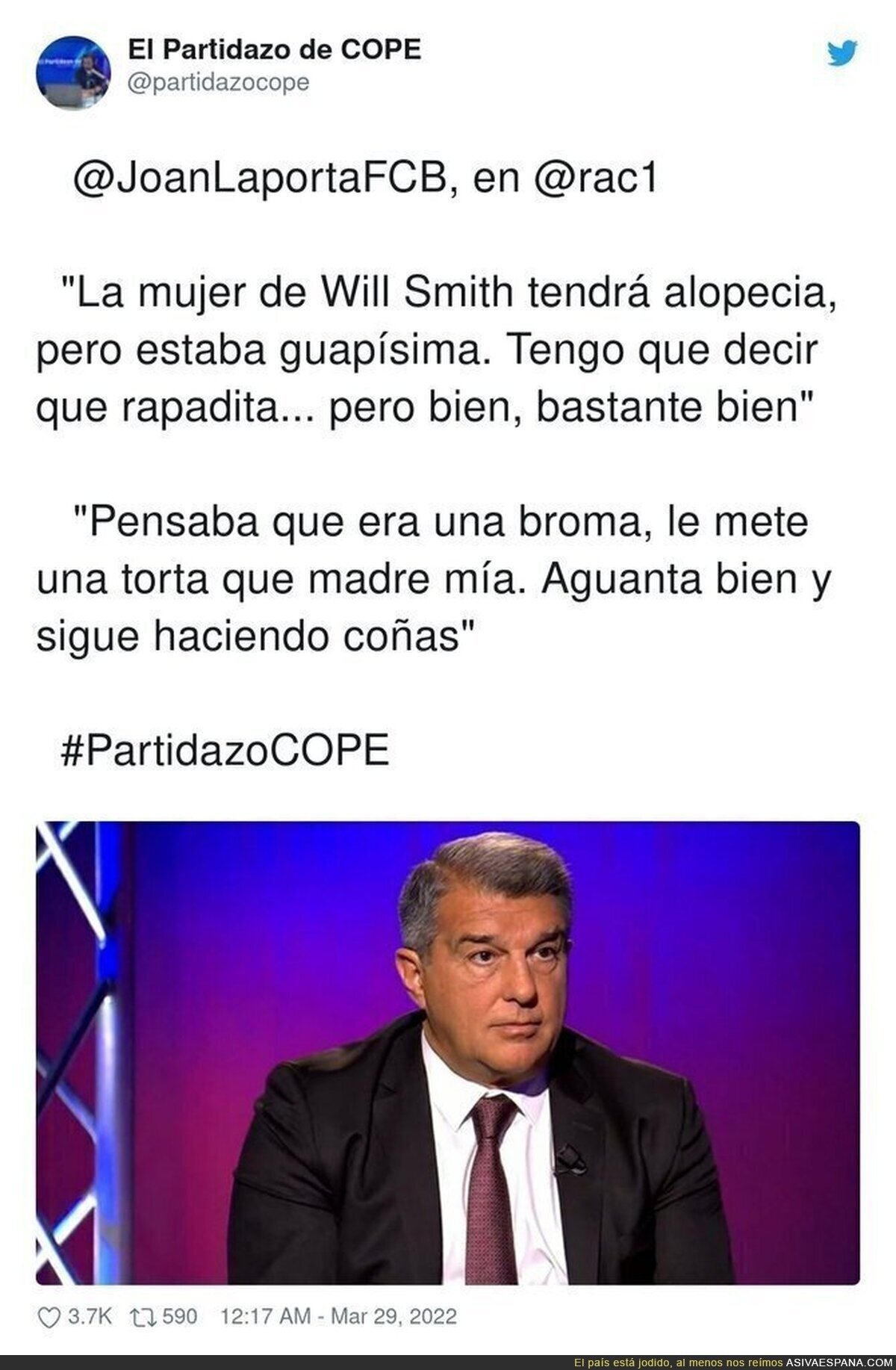 Laporta la lía con estas palabras sobre Jada Smith y su alopecia