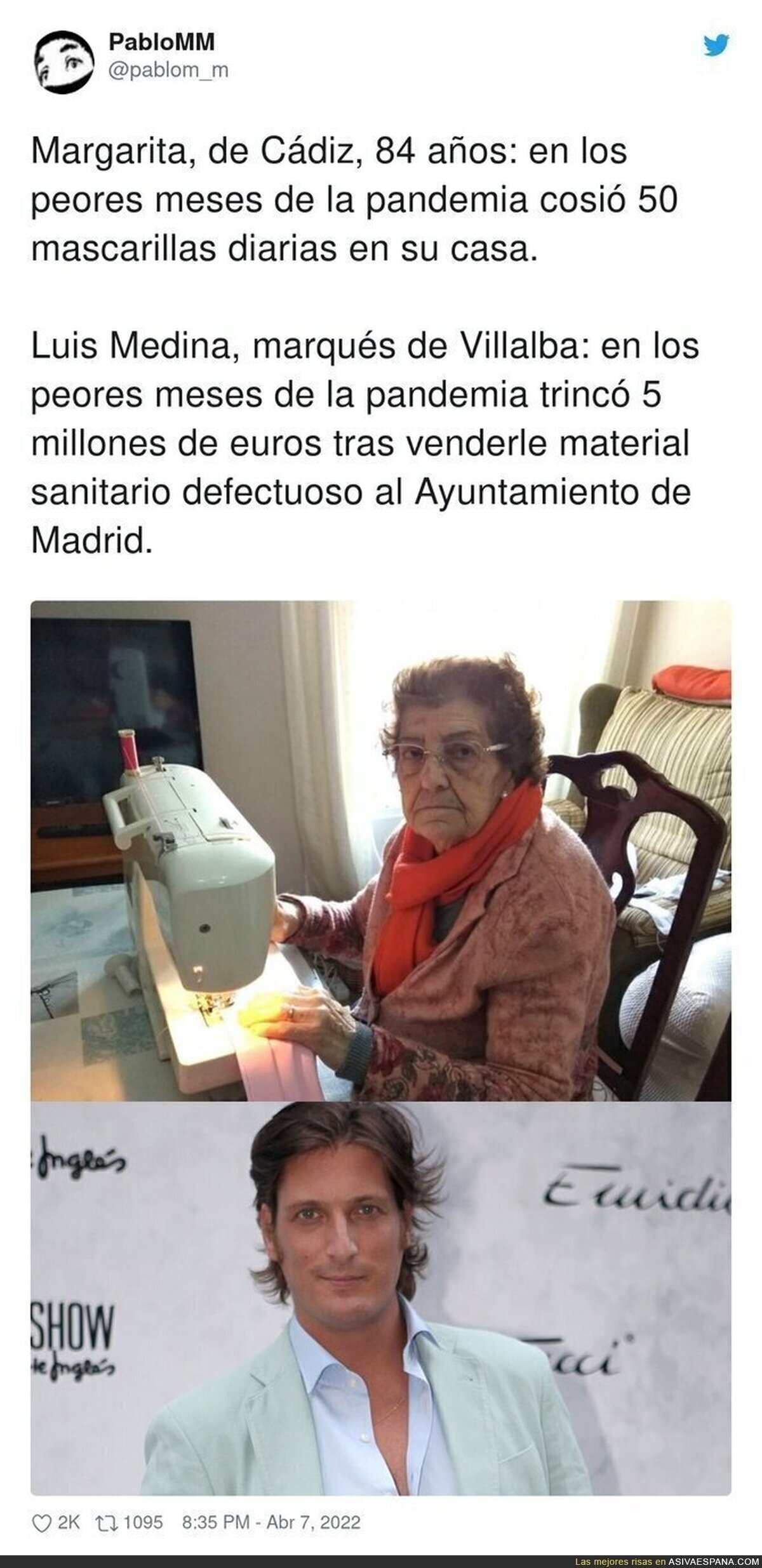 Margarita es una patriota. El otro un delincuente sin escrúpulos con banderita