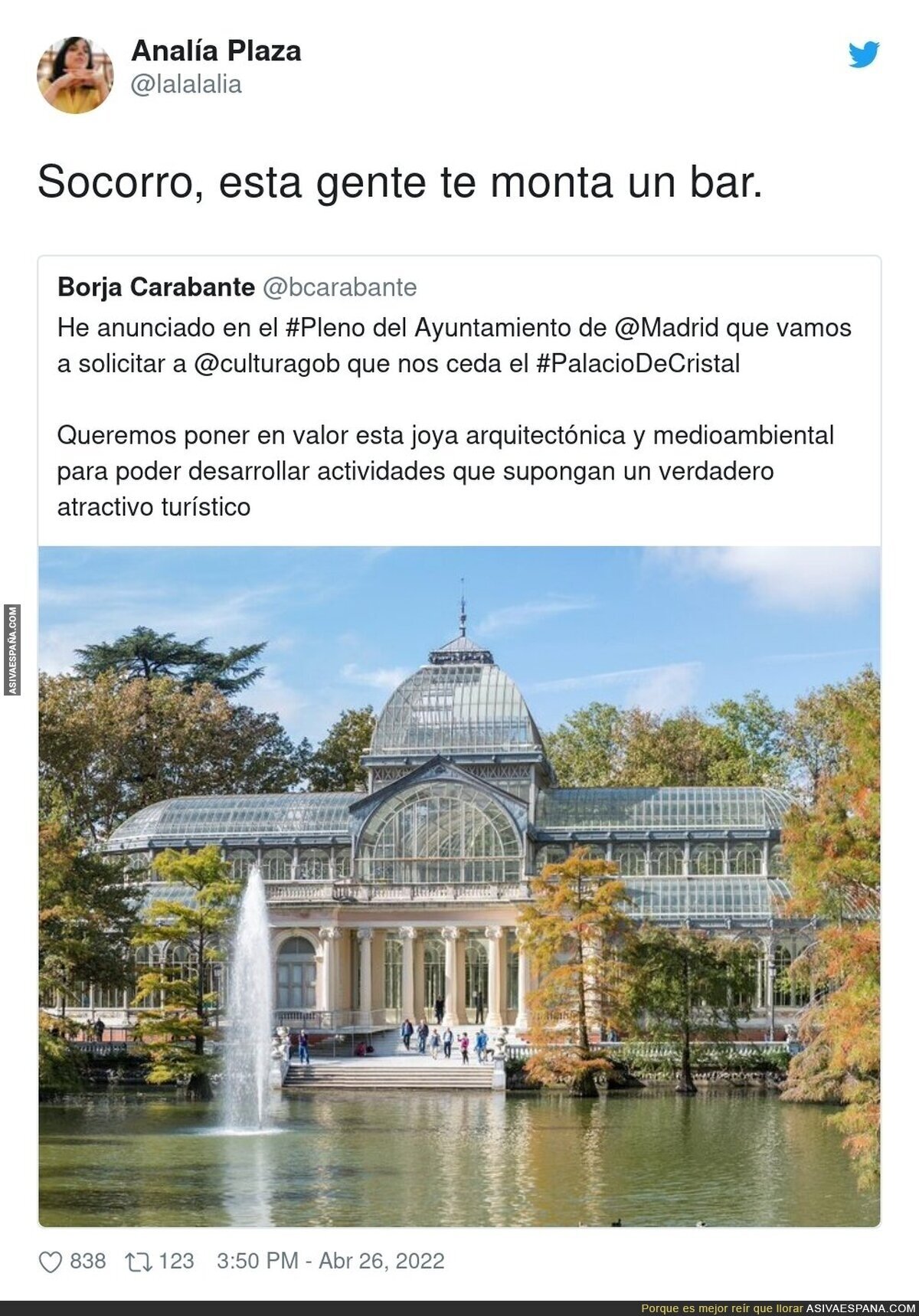 El Palacio de Cristal está en peligro