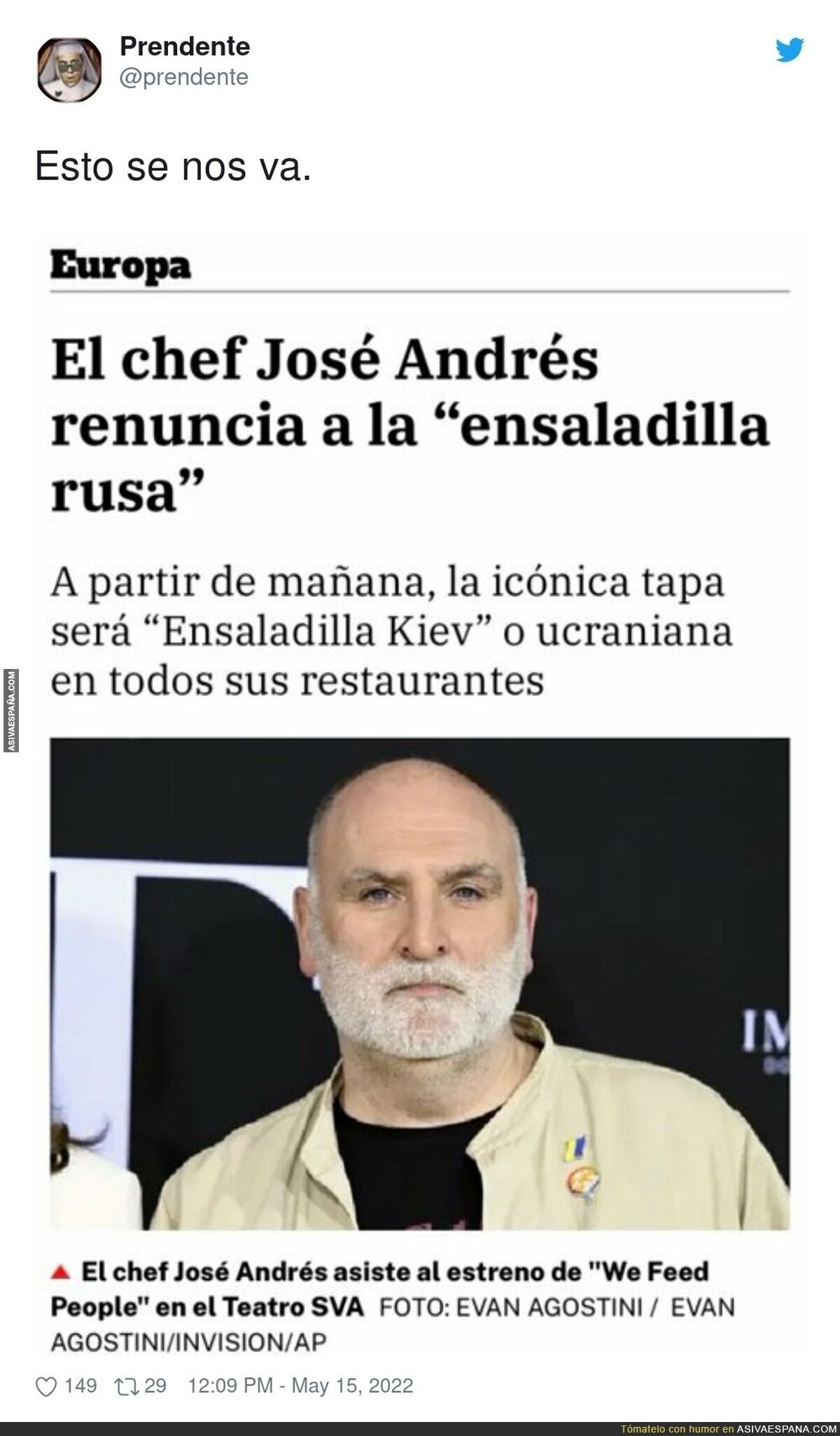 A José Andrés se le ha ido completamente la cabeza