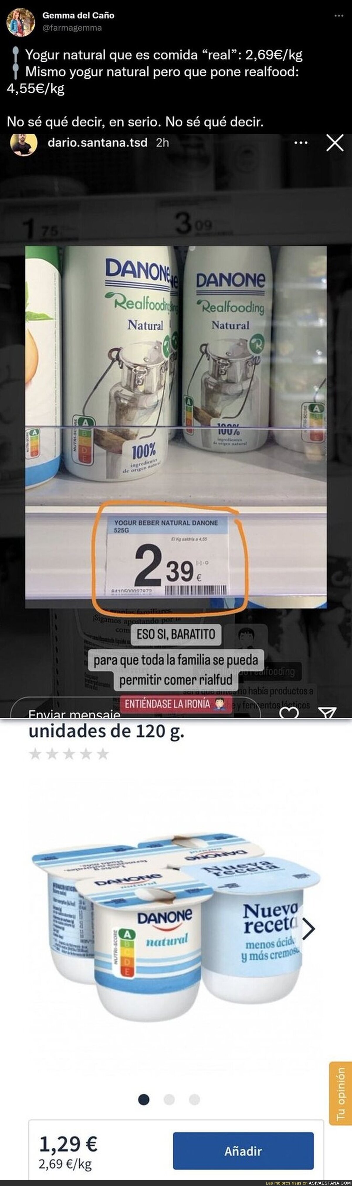 Carlos Ríos se une a Danone para crear este yogur líquido y la lía por completo por este detalle que está dando mucho que hablar