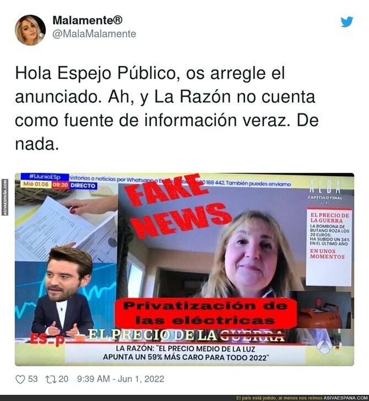 La Razón es incompatible con lo veraz