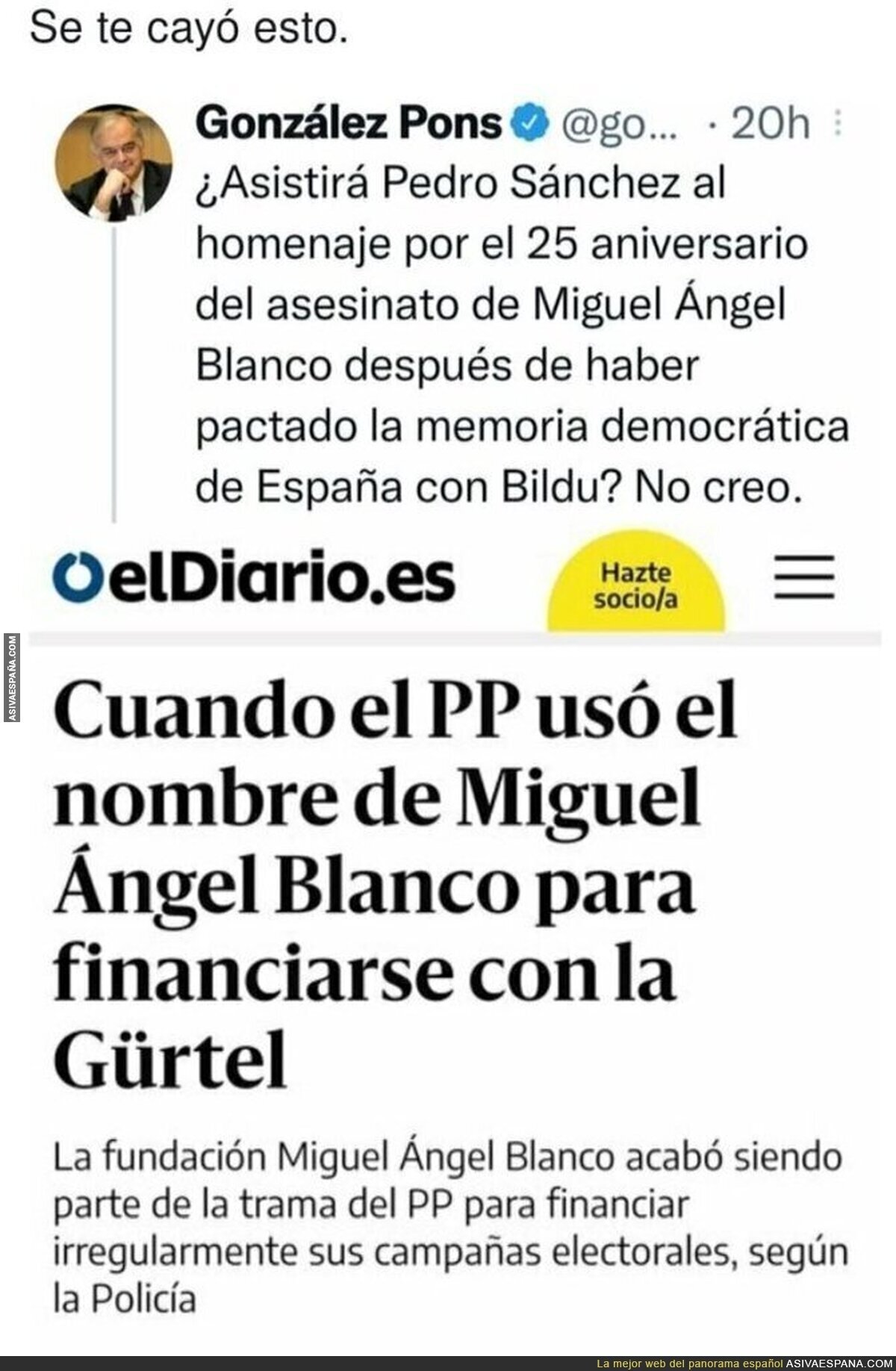 El PP sigue usando políticamente a Miguel Ángel Blanco