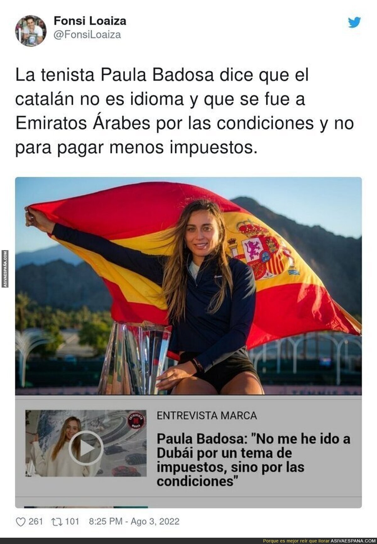 No podía faltar la banderita de España