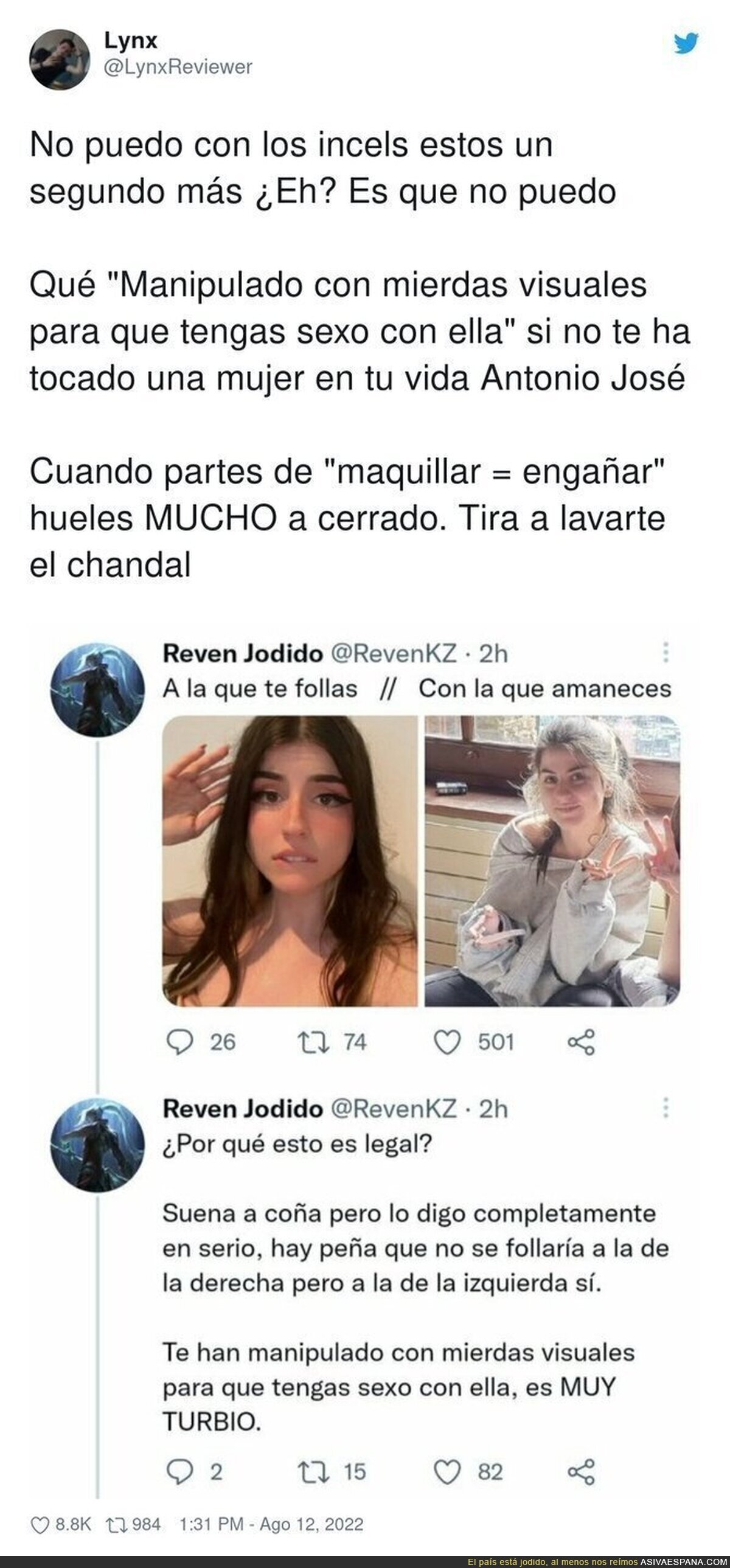 Cuando pensabas haber visto todo en redes sociales llega el colega este opinando así sobre una streamer por maquillarse