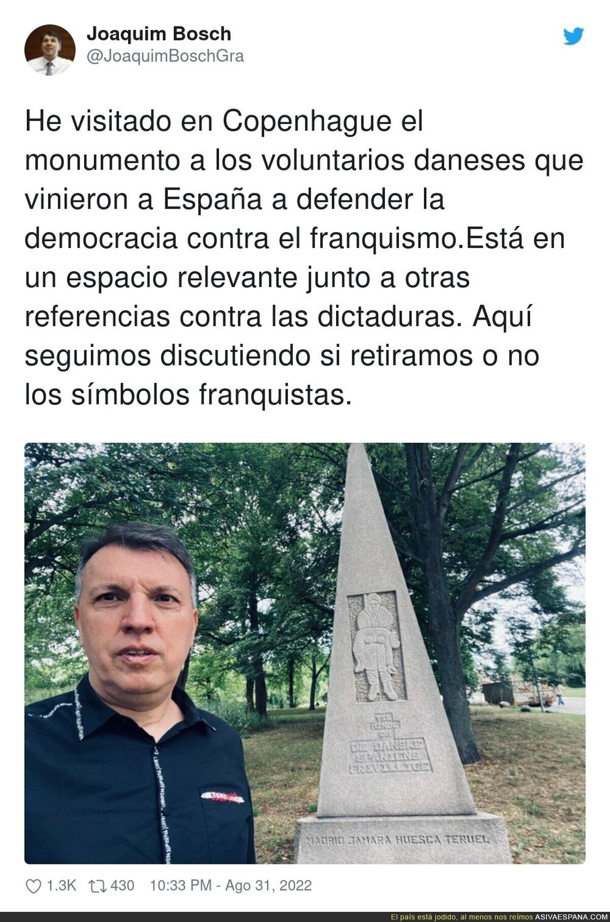 En Francia y en Dinamarca se reconoce la lucha por las libertades y la democracia del pueblo español, por @JoaquimBoschGra