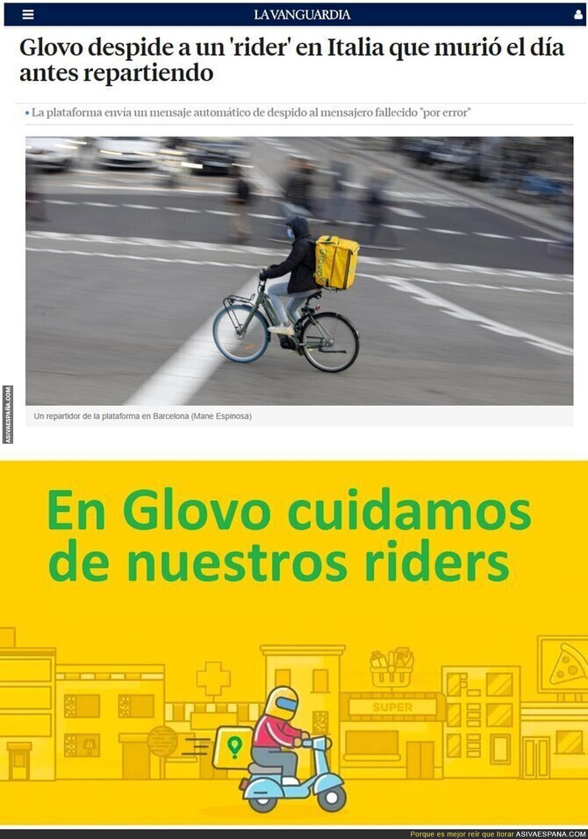 Los de Glovo muy pendientes de sus riders