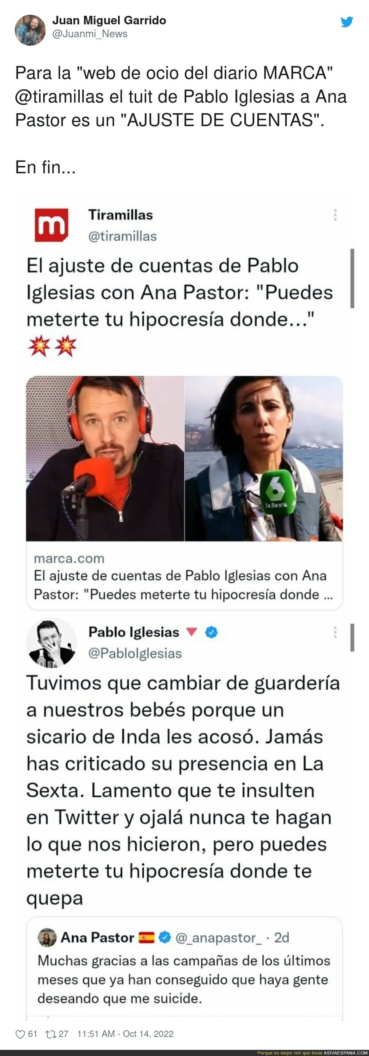 El brutal hachazo de Pablo Iglesias a Ana Pastor tras el acoso y derribo que sufrió con sus hijos