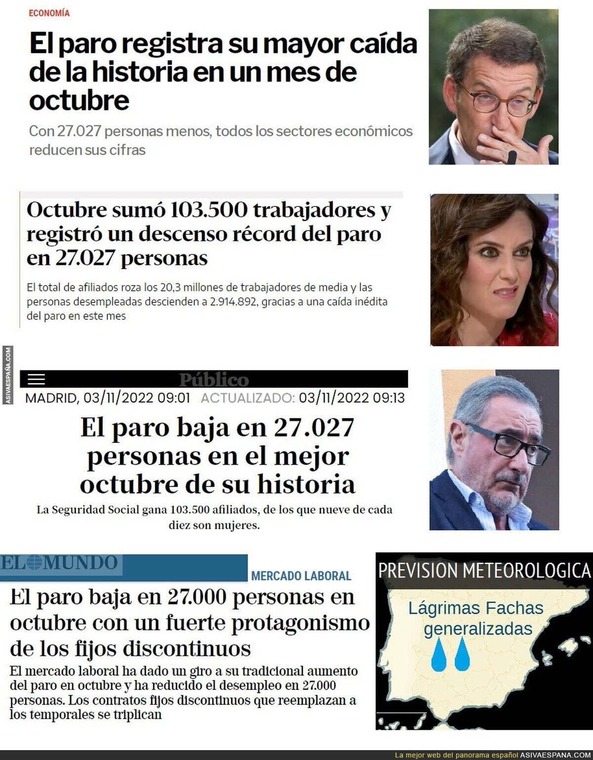 El Facherío conteniendo su alegría por los datos de Paro de Octubre