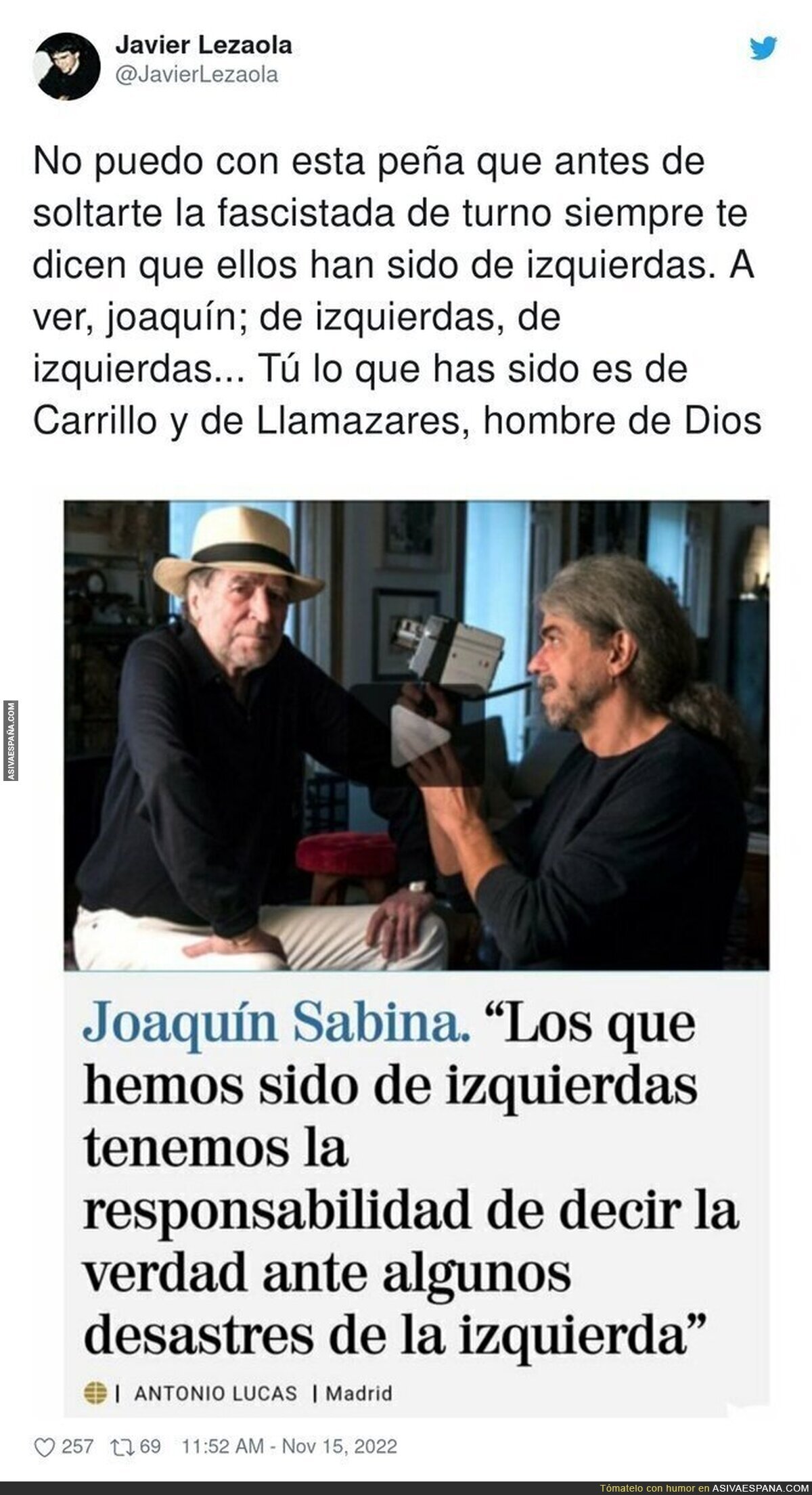 La ideología de izquierdas de Joaquín Sabina