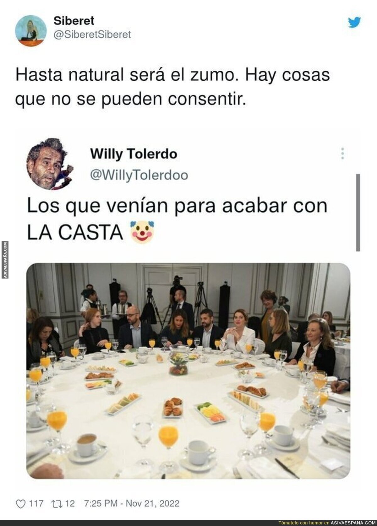 Tremendo: la gente de izquierdas desayuna