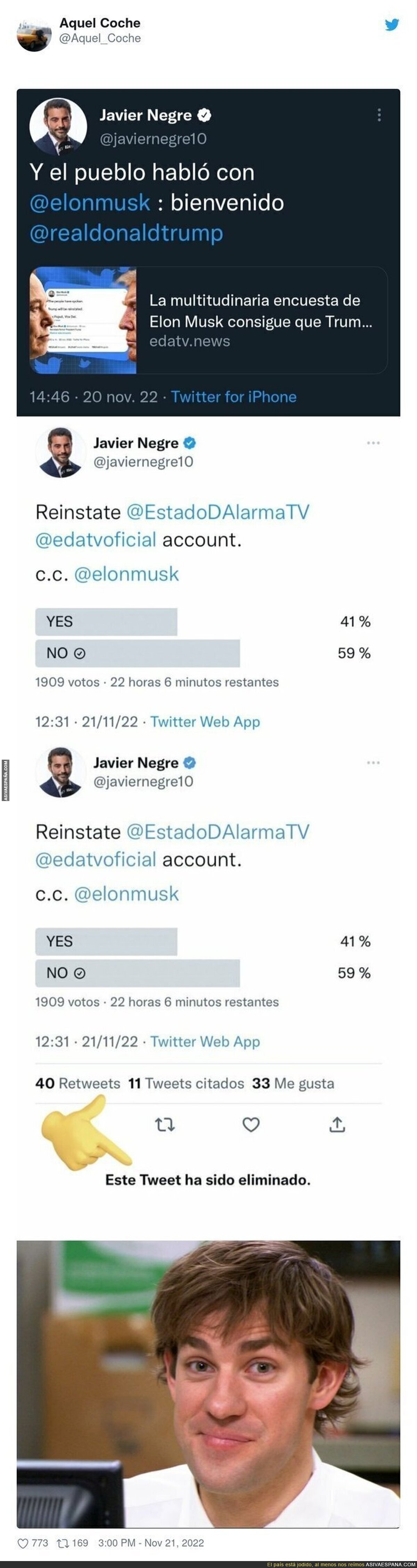 Sigue el ridículo de Javier Negre