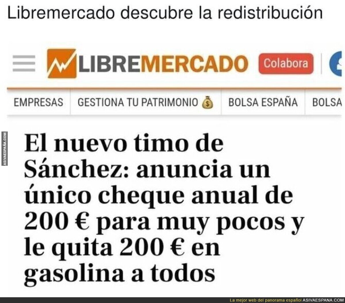 Libremercado se da cuenta ahora como funciona la vida