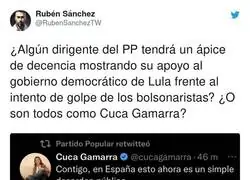 Cuca Gamarra mostrando su patita fascista